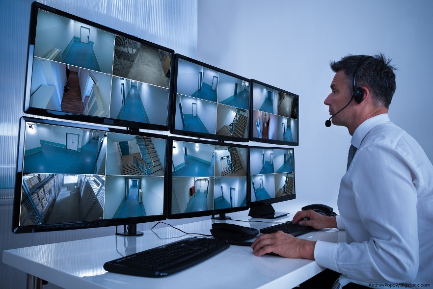 Security Agent Watching Monitors Security Agent Watching Monitors